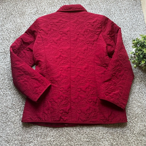 Croft & Barrow Women's Quilted Snap Button Jacket - Red - Picture 7 of 12